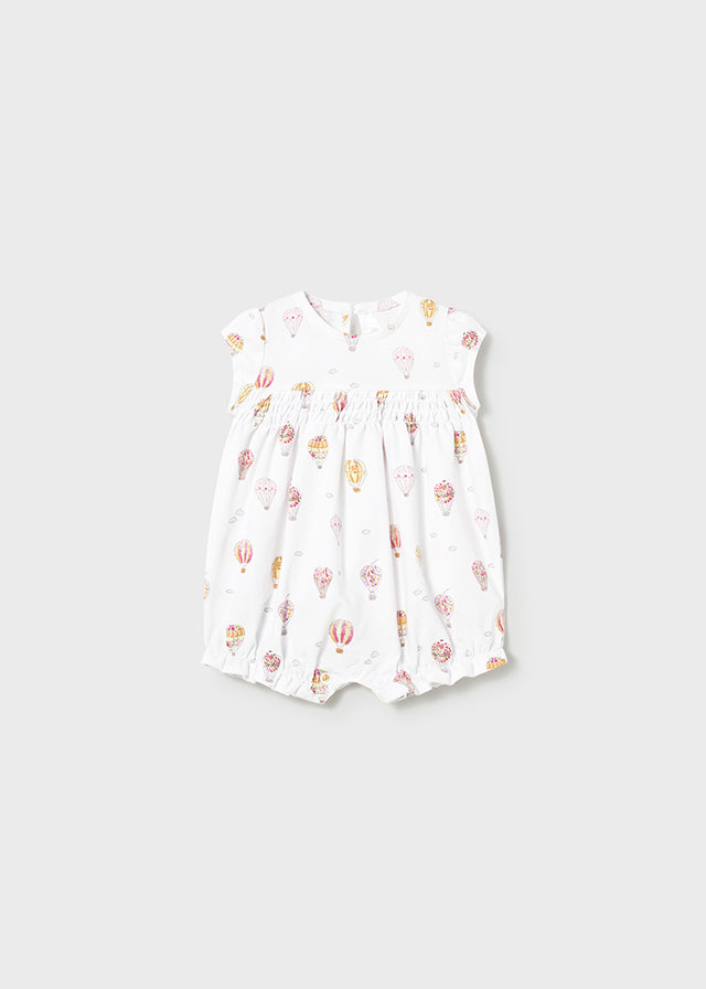 Mayoral Girls Sunny Lemon Hot Air Balloon Romper Set 1705 - balloon print romper detail