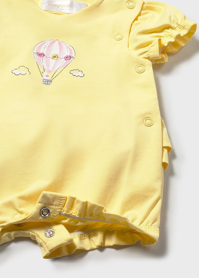 Mayoral Girls Sunny Lemon Hot Air Balloon Romper Set 1705 - coordinating set detail