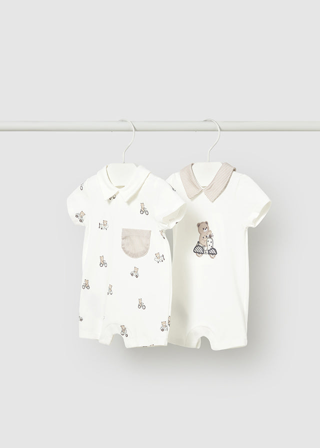 MAYORAL Boys Natural Bear Romper Set - 1715