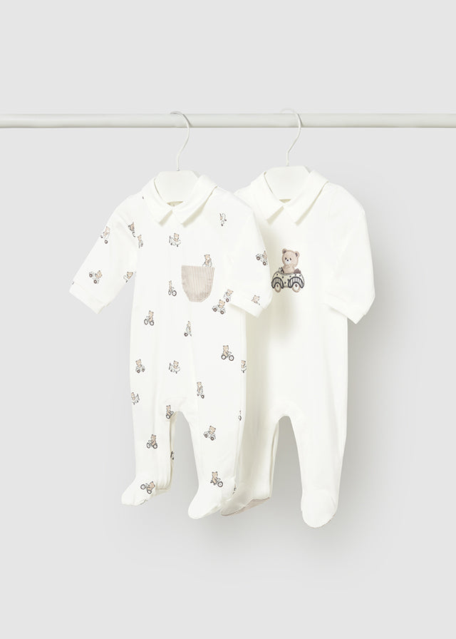 MAYORAL Boys Natural Bear Babygrow Set - 1716
