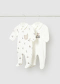 MAYORAL Boys Natural Bear Babygrow Set - 1716
