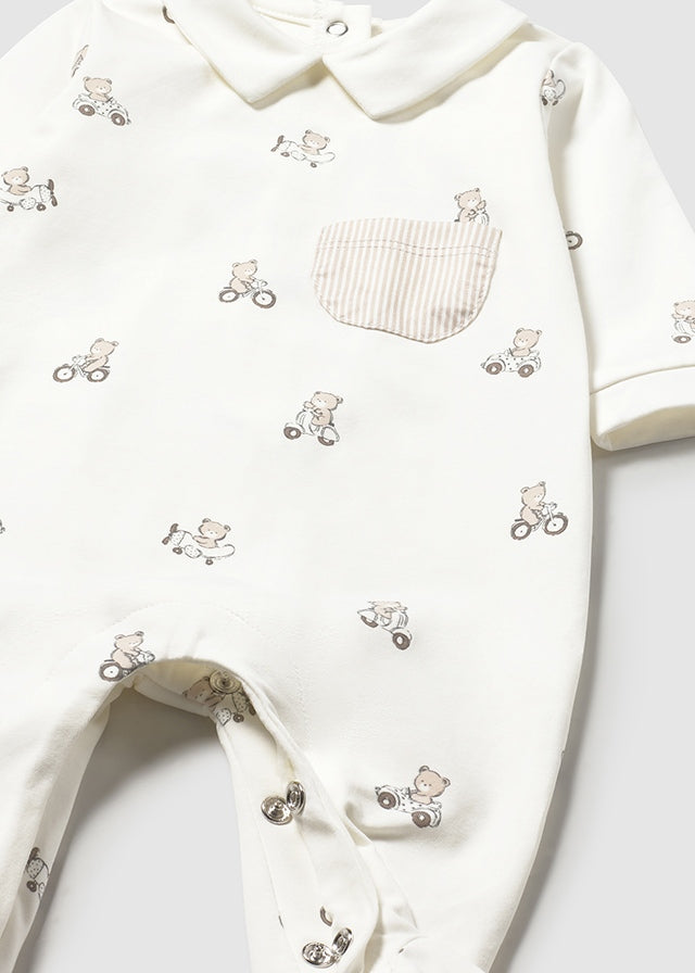 MAYORAL Boys Natural Bear Babygrow Set - 1716