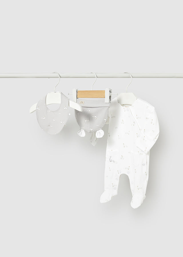 SS26 MAYORAL Little Ducks Unisex White & Grey Gift Set 