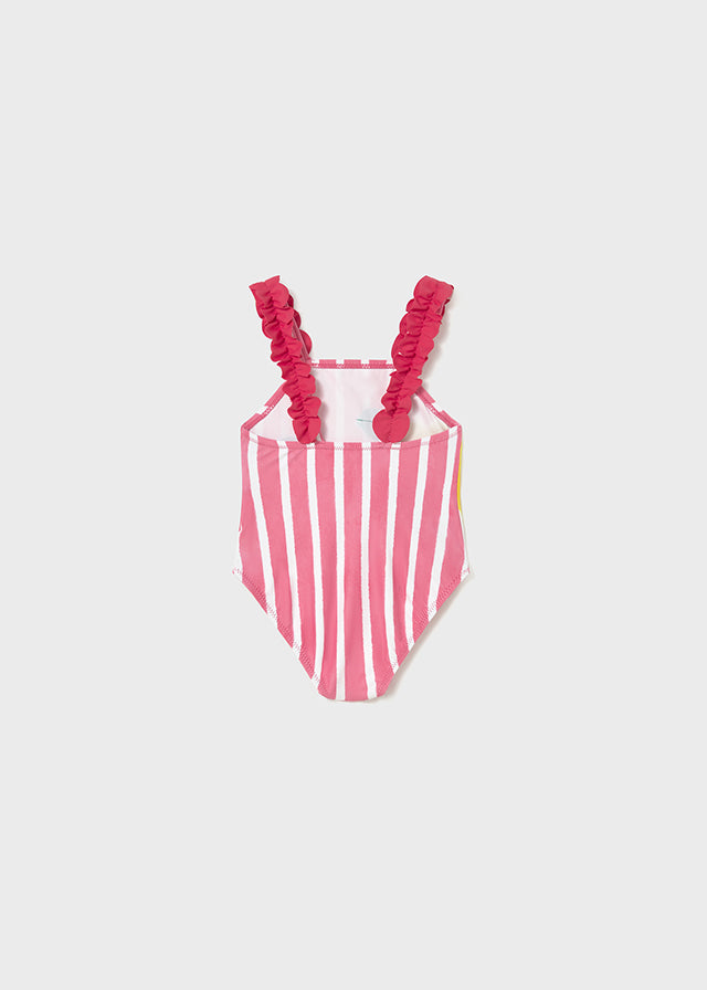 Mayoral Girls Hibiscus Fruit Print Swimsuit 1755 - fruit print detail