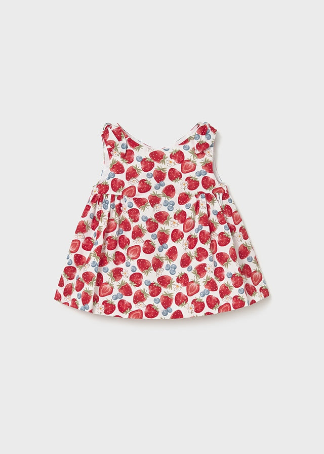 Mayoral Girls Strawberry Sun Dress 1811 - baby girls strawberry print summer dress