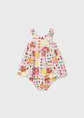 PRE ORDER MAYORAL Girls Hibiscus Multicolour Dress & Knickers - 1927