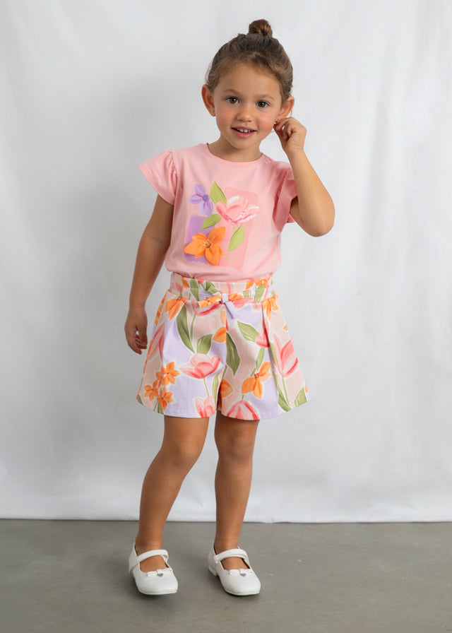PRE ORDER MAYORAL Girls Blossom Multicolour Floral Shorts Set - 3907