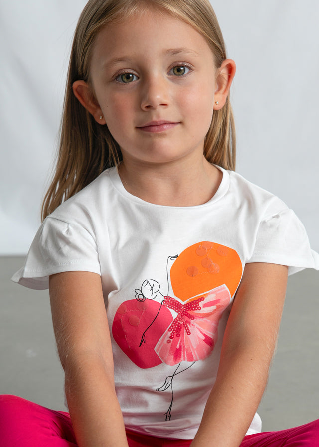 PRE ORDER MAYORAL Girls Clover Pink & Orange Leggings Set - 3726