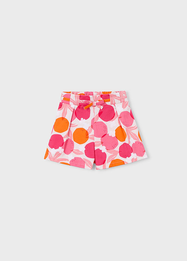Mayoral Girls Clover Pink and Orange Sequin T-Shirt and Cotton Shorts Set 3906 - 2