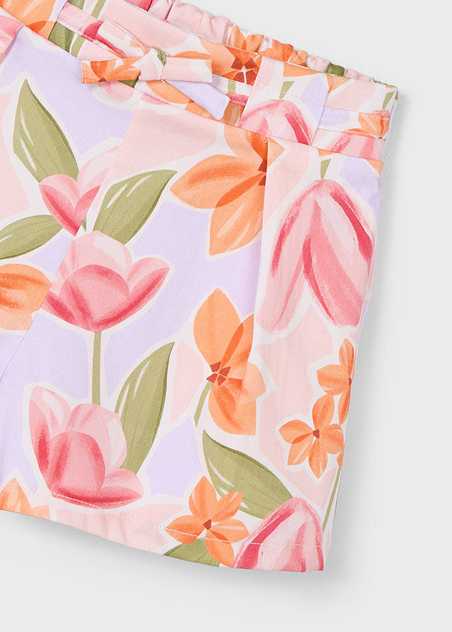 PRE ORDER MAYORAL Girls Blossom Multicolour Floral Shorts Set - 3907