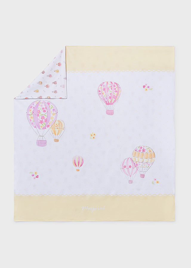Mayoral Girls Sunny Hot Air Balloon Print Blanket 9025 - balloon print detail