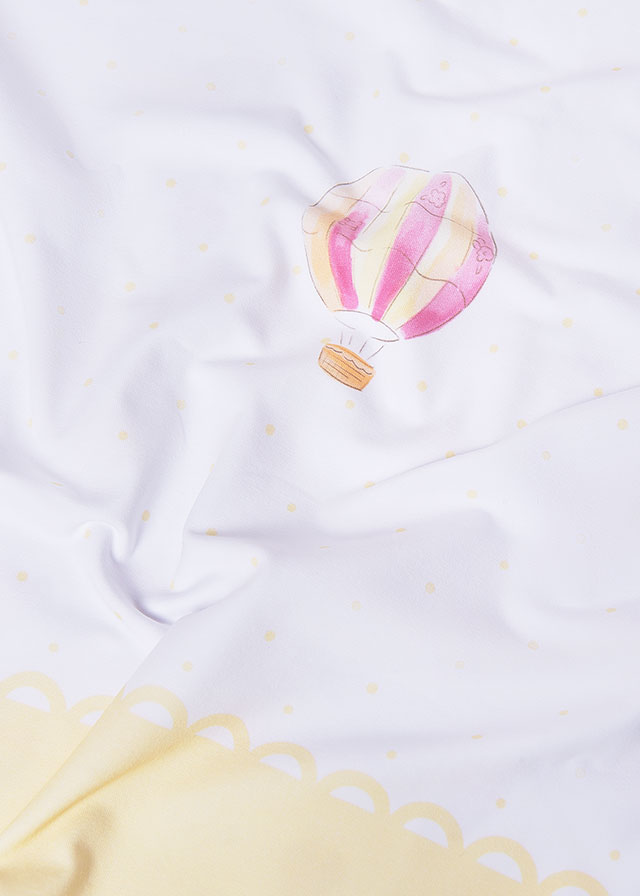 Mayoral Girls Sunny Hot Air Balloon Print Blanket 9025 - folded blanket view