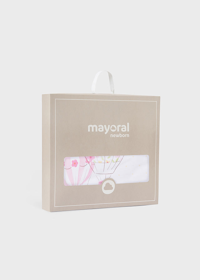 Mayoral Girls Sunny Hot Air Balloon Print Blanket 9025 - alternate detail view
