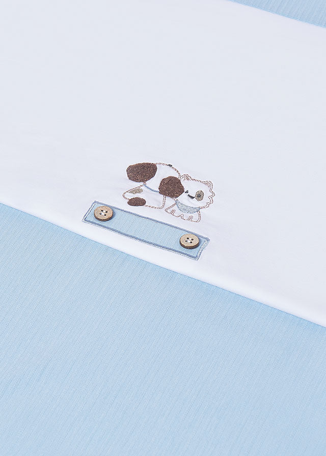 Mayoral boys blue dog cotton blanket 9026 - detail view