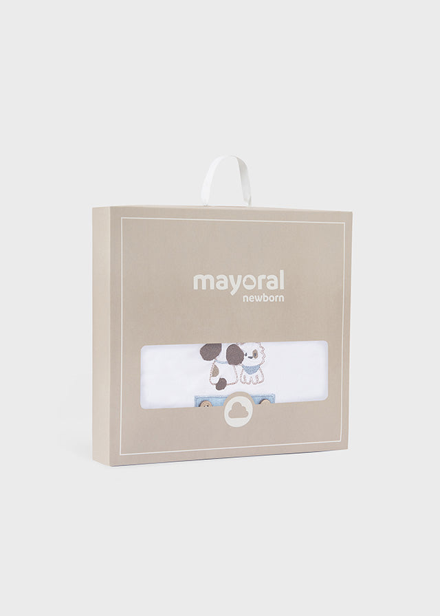 Mayoral boys blue dog blanket 9026 - folded view