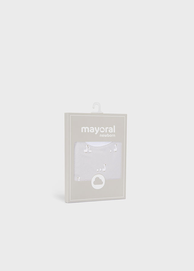 MAYORAL Unisex Little Ducks White & Grey Bibs - 9073