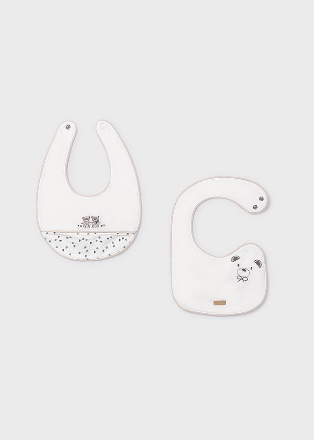 Mayoral boys natural bear bib set two pack 9074