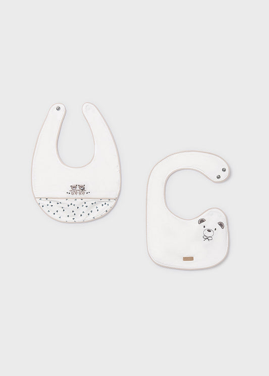 Mayoral boys natural bear bib set two pack 9074