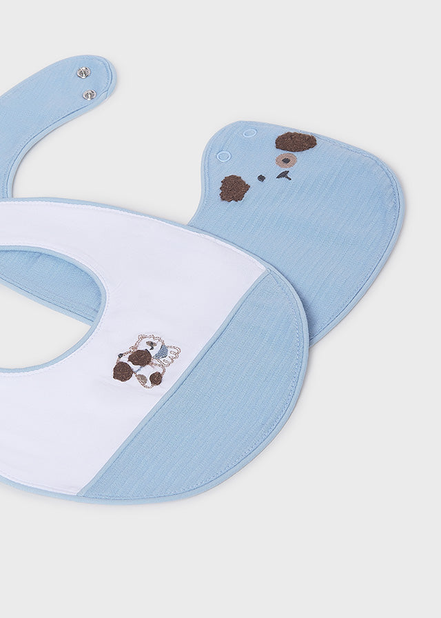 Mayoral boys blue and white dog bib set 9074