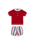JULIANA Sandia Boys Red & Blue Stripe Short Set - 26082