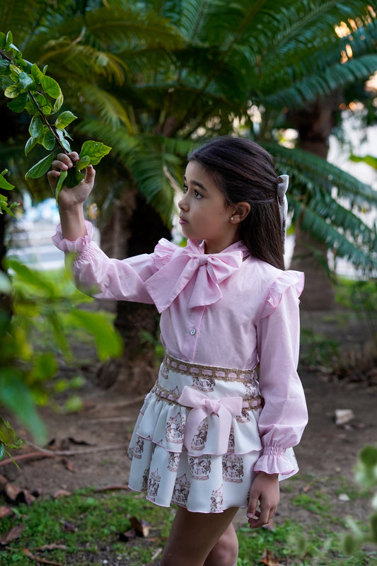 AW25 BABINE Carousel Girls Pink Skirt Set - 2612019