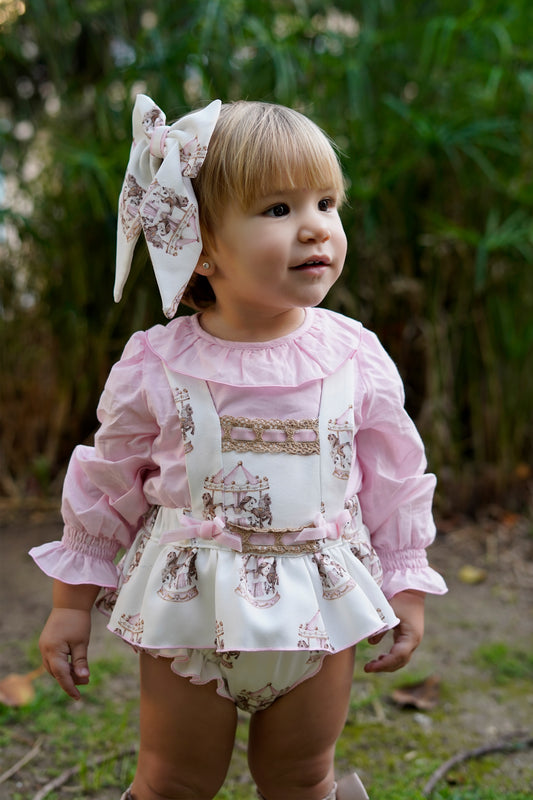 AW25 BABINE Carousel Girls Pink Romper Set - 2612021