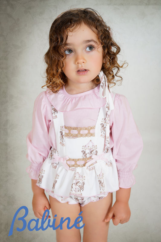AW25 BABINE Carousel Girls Pink Romper Set - 2612021
