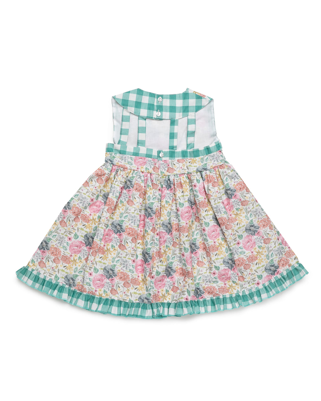 JULIANA Azucar Girls Green Floral Dress - 26148