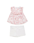 JULIANA Caramelo Girls Pink Floral Short Set - 26199