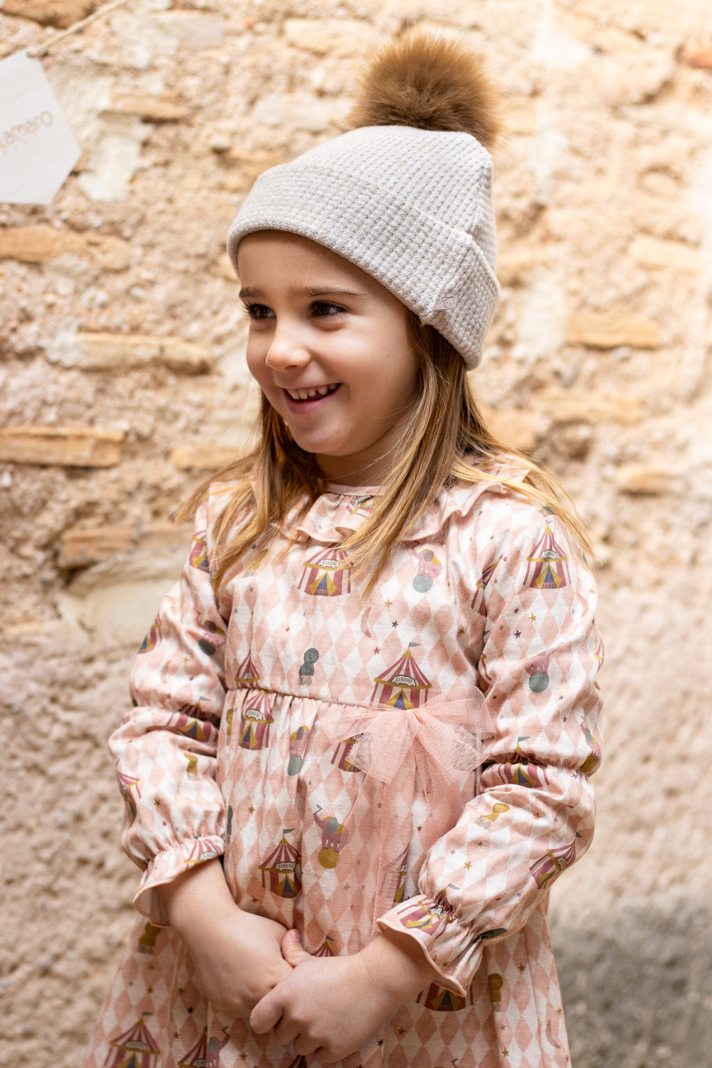 AW25 CALAMARO Mistral Girls Pink Circus Print Dress - 21305