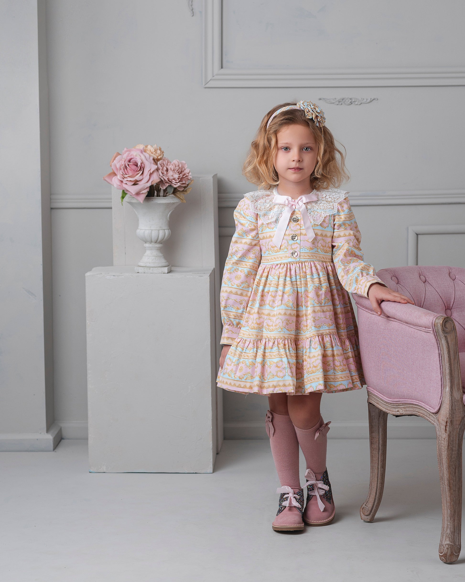 AW25 ROCHY Rococo Girls Pink & Blue Dress - 26708