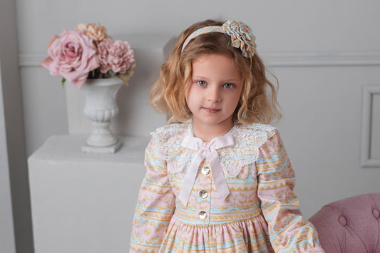 PRE ORDER AW25 ROCHY Rococo Girls Pink & Blue Dress - 26708