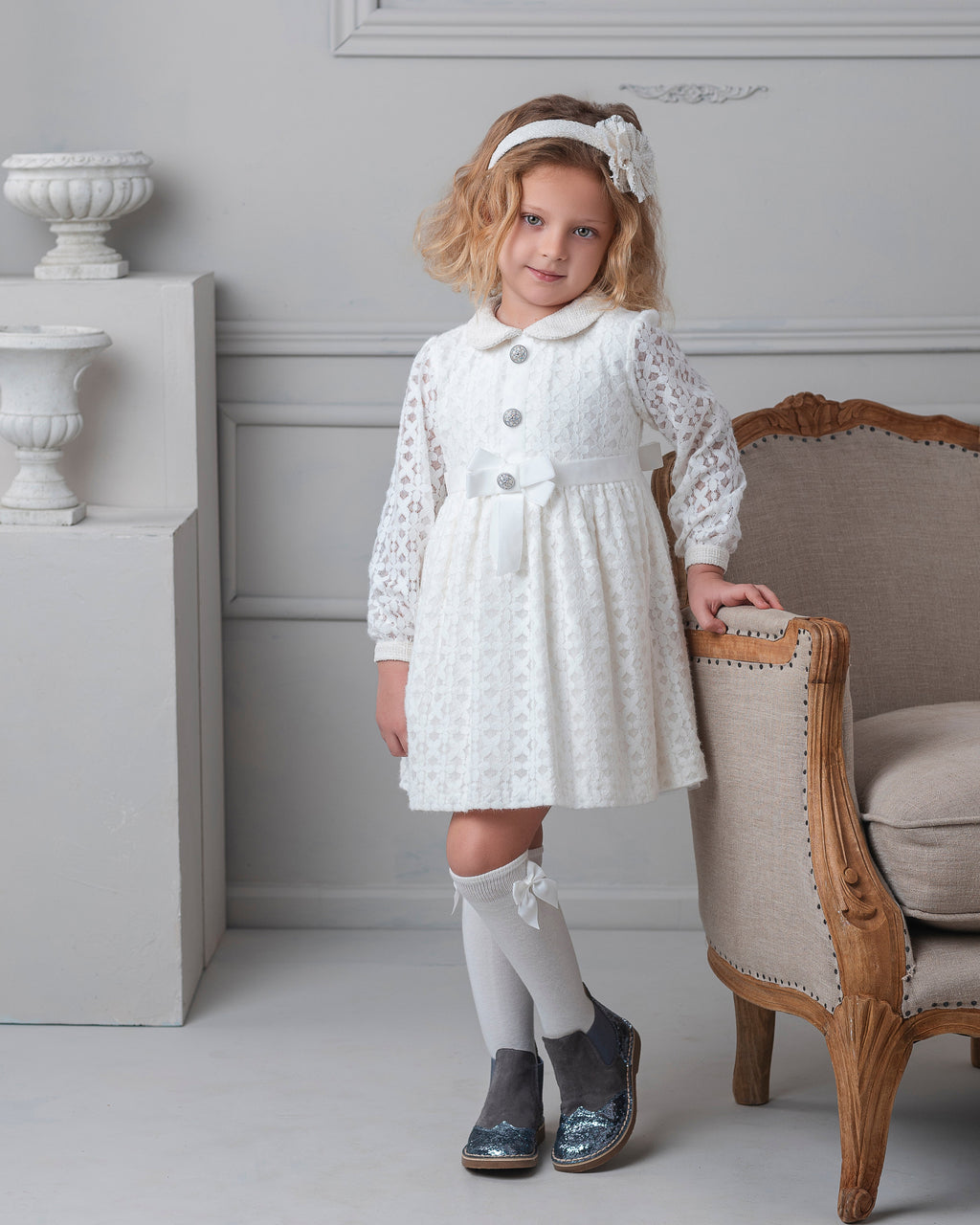 AW25 ROCHY Blonda Girls Cream Dress - 26753