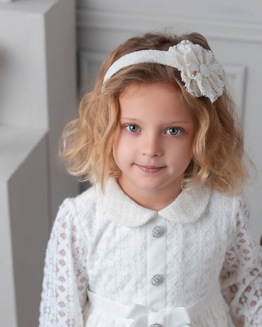 AW25 ROCHY Blonda Girls Cream Dress - 26753