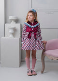 AW25 ROCHY Rombo Girls Burgundy Dress - 26759