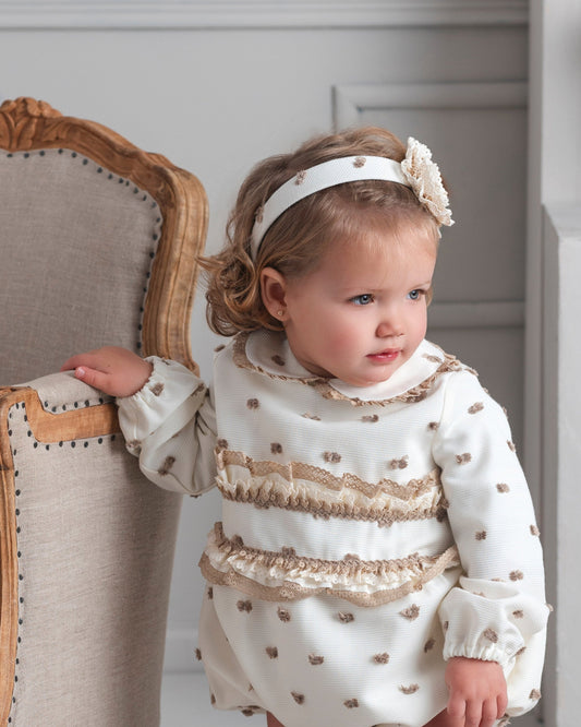 AW25 ROCHY Motas Girls Camel Polka Dot Headband