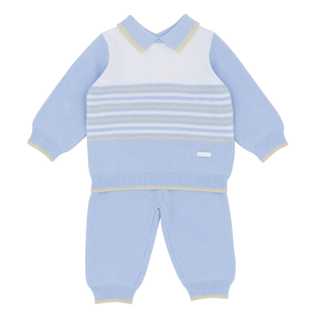 Blues Baby Herve Boys Blue Knitted Two Piece Set