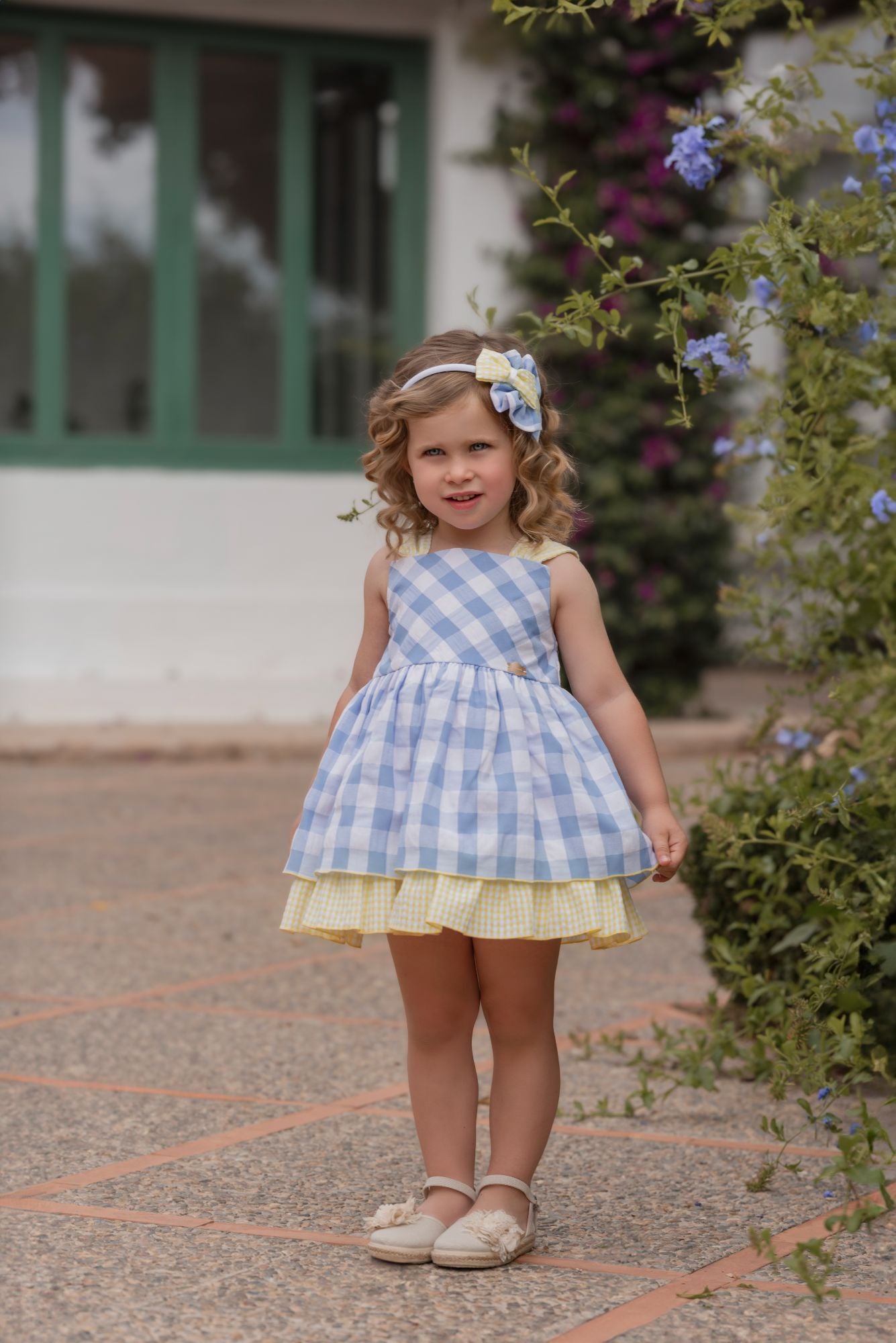 MIRANDA SS25 Blue Girls Gingham Check Dress - 622V