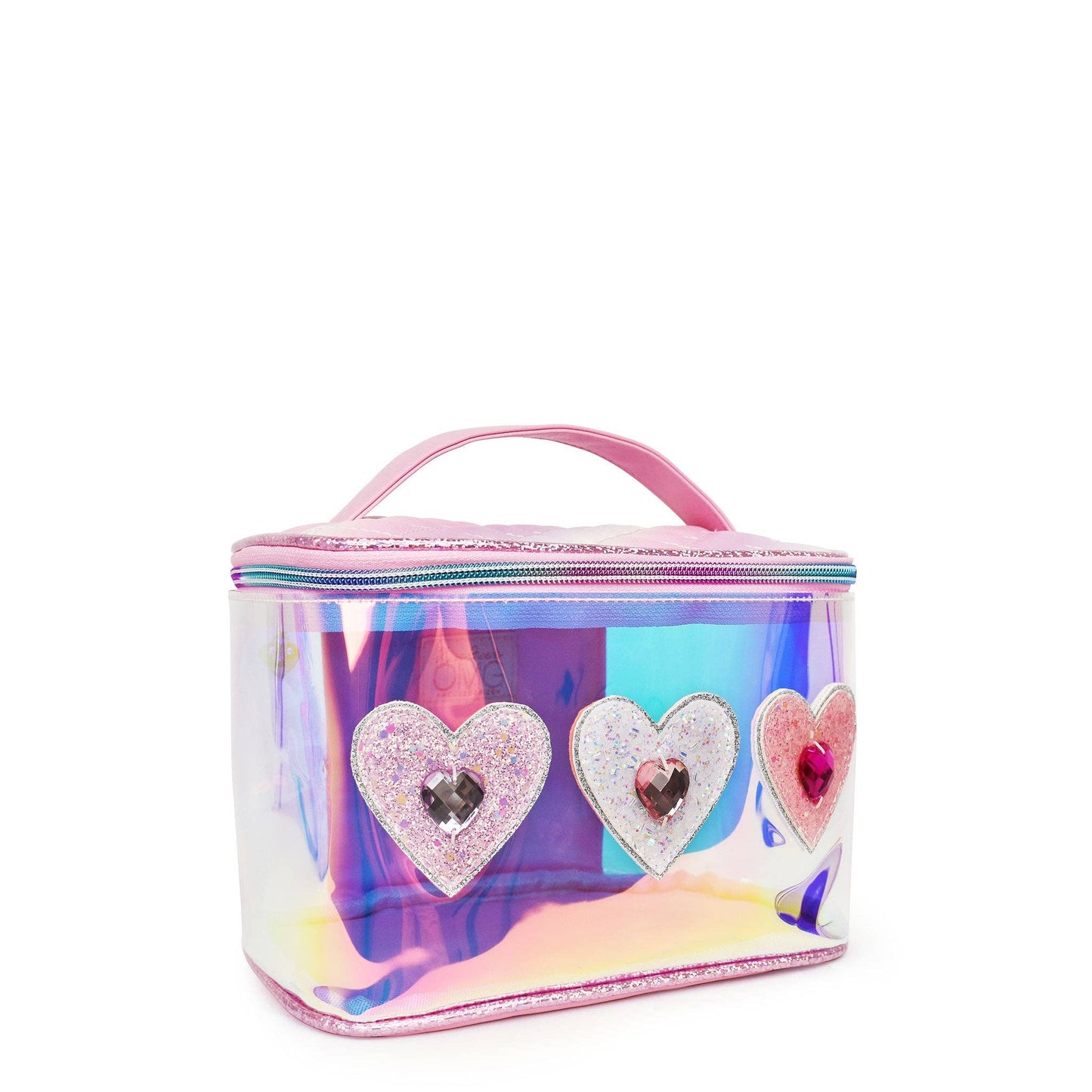 OMG ACCESSORIES 'Hearts' Clear Glazed Glam Bag