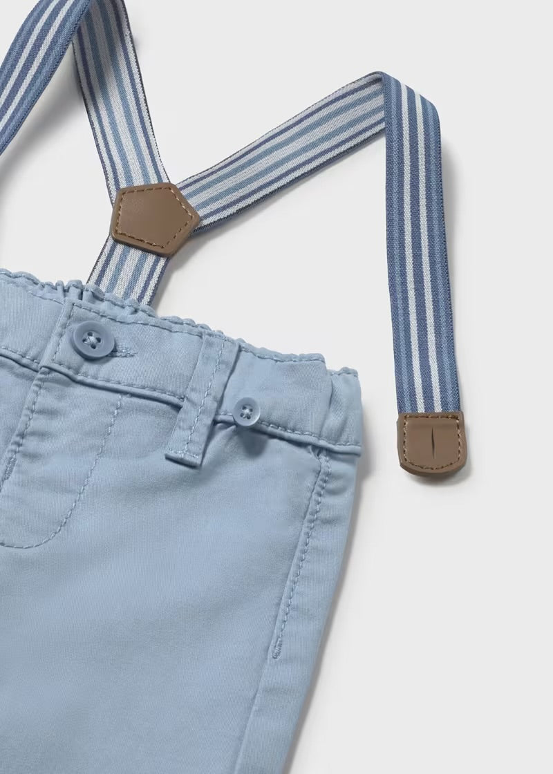Mayoral boys pale-blue trousers with striped braces – style 1302