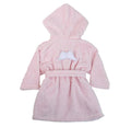 Baby Gi pink girls cotton terry towelling bathrobe with angel wings detail on the back.