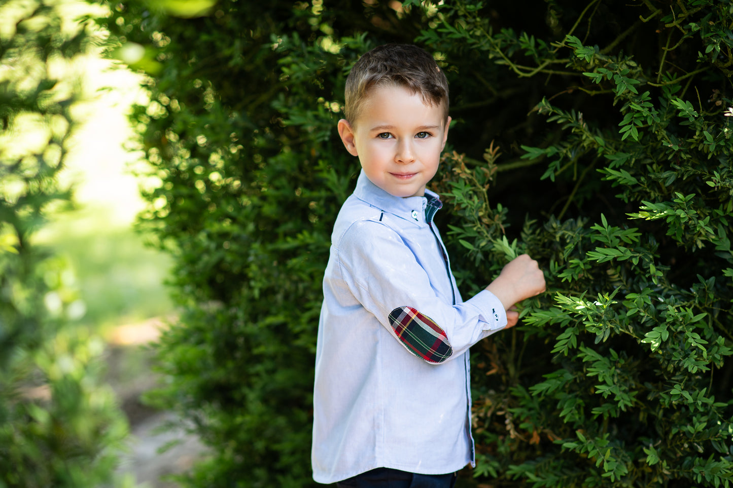 FOQUE Tartan Boys Navy Shirt & Trousers - 6223