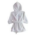 Baby Gi white unisex cotton terry towelling bathrobe with angel wings detail on the back.
