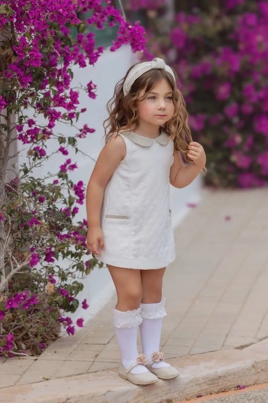 MIRANDA SS25 Cream & Beige Girls A-Line Dress - 227