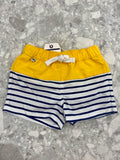 WEEKEND A LA MER Boys Soulo Yellow & Navy Stripe Swimming Trunks