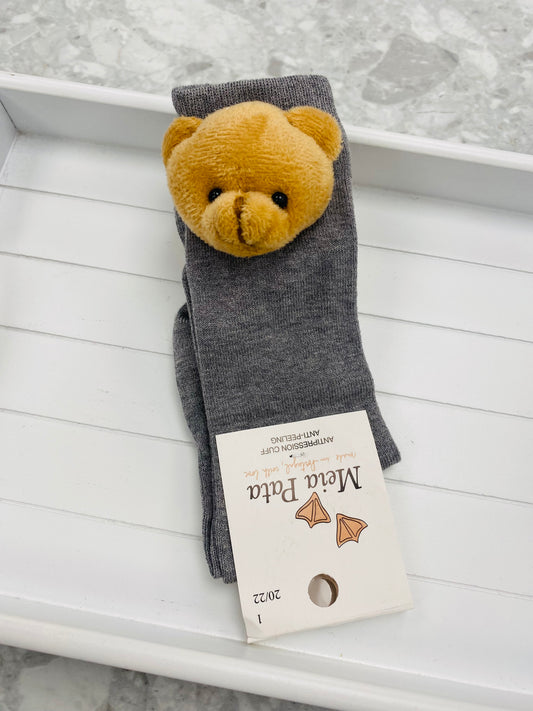 MEIA PATA Grey Teddy Knee Socks