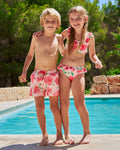 TUTTO PICCOLO Costa Rica Boys Strawberry Print Swimming Trunks
