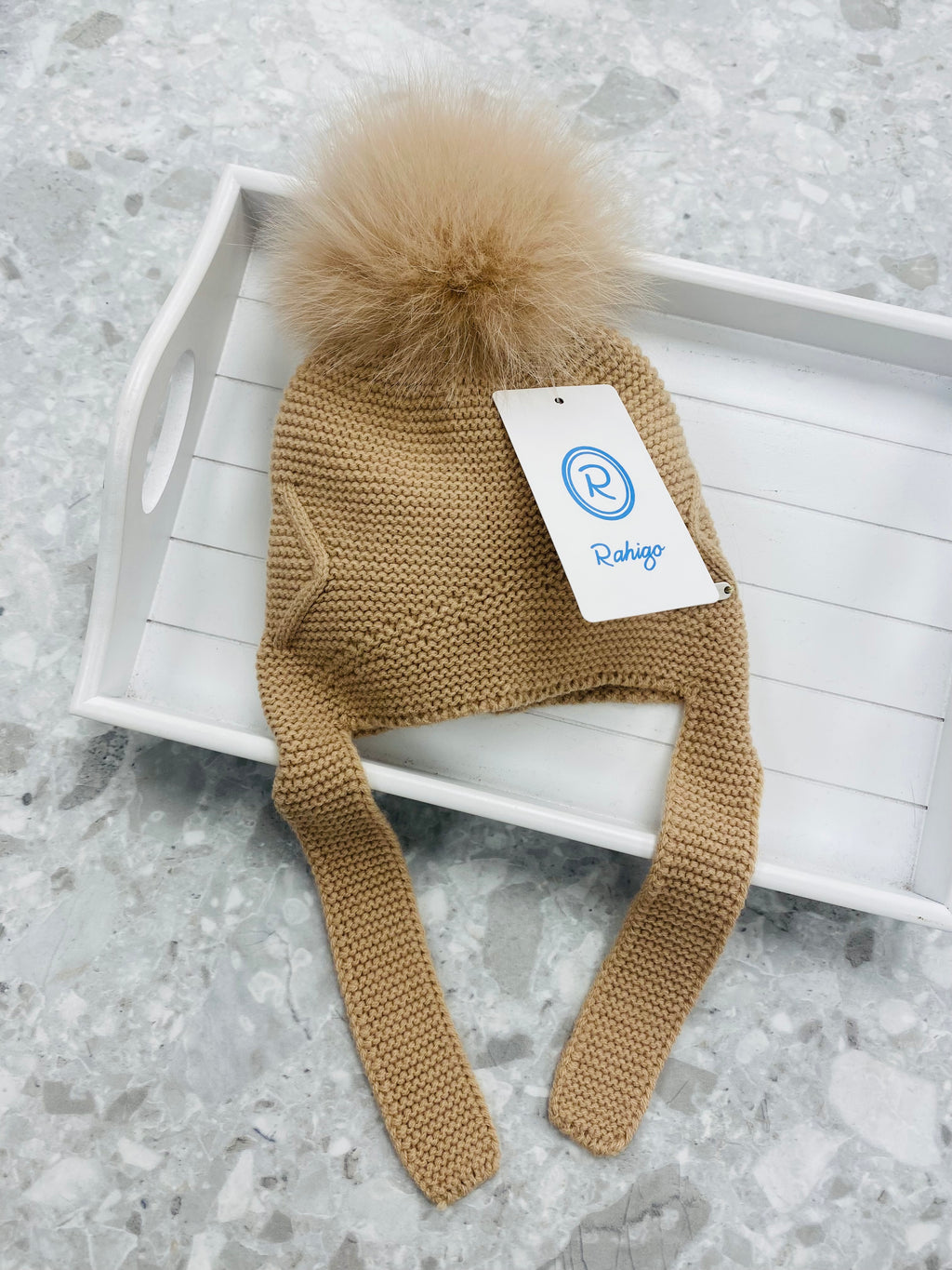 AW25 RAHIGO Camel Pom Pom Hat with Ear Flaps - 252138