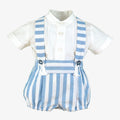 MIRANDA Blue & White Stripe Boys Short Set 