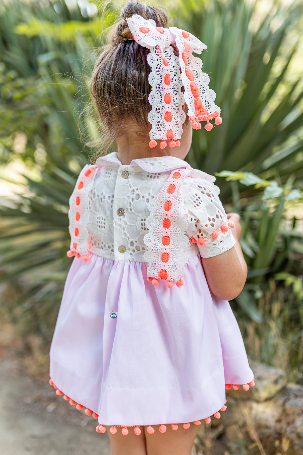 NAXOS SS25 Neon Girls Pink & Orange Tulle Dress - CLEARANCE SALE